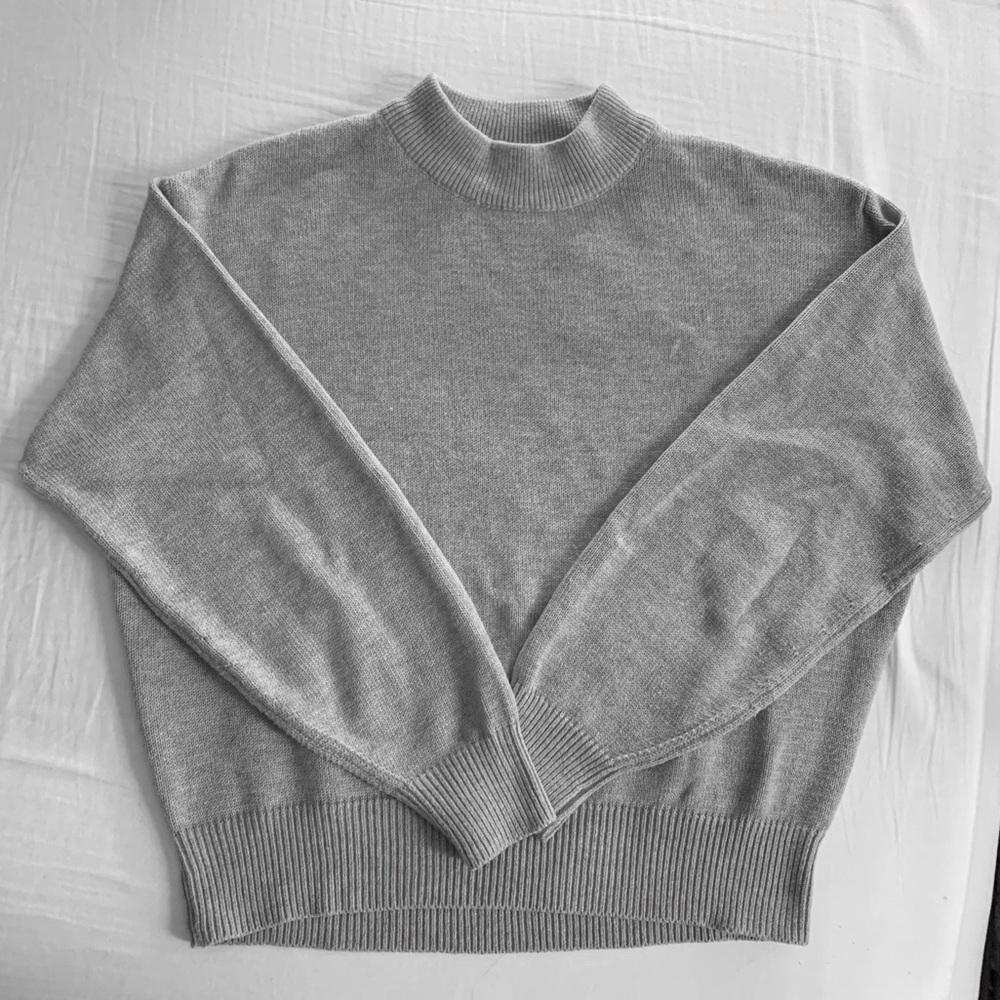 Grey mock neck sweater